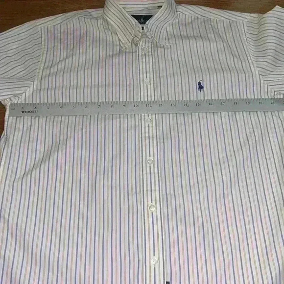 Vintage Ralph Lauren Blue Label 100% cotton size 40/Large. Blue, gold and white - Picture 6 of 6